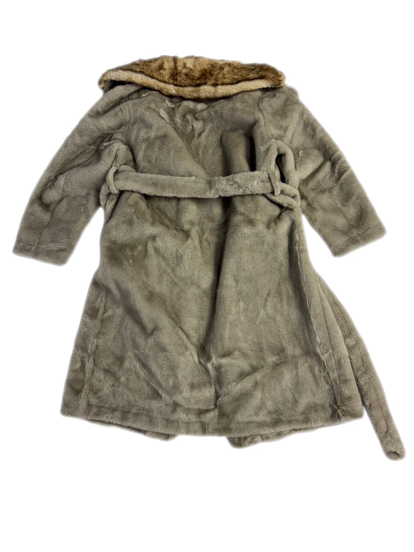 Cappotto lungo invernale elegante con pelliccia sintetica