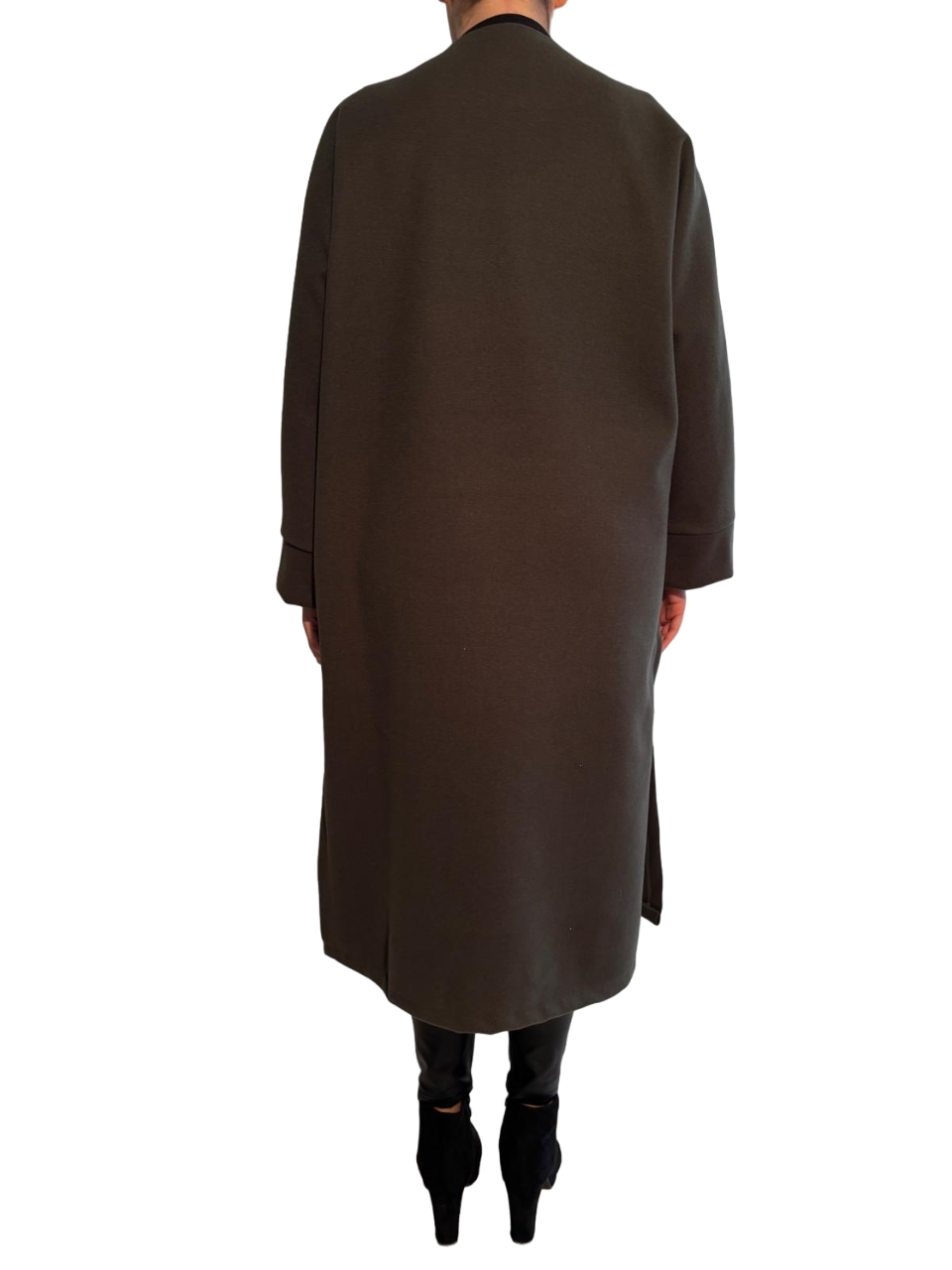 Cappotto soprabito sfoderato con spacchi laterali lungo comodo