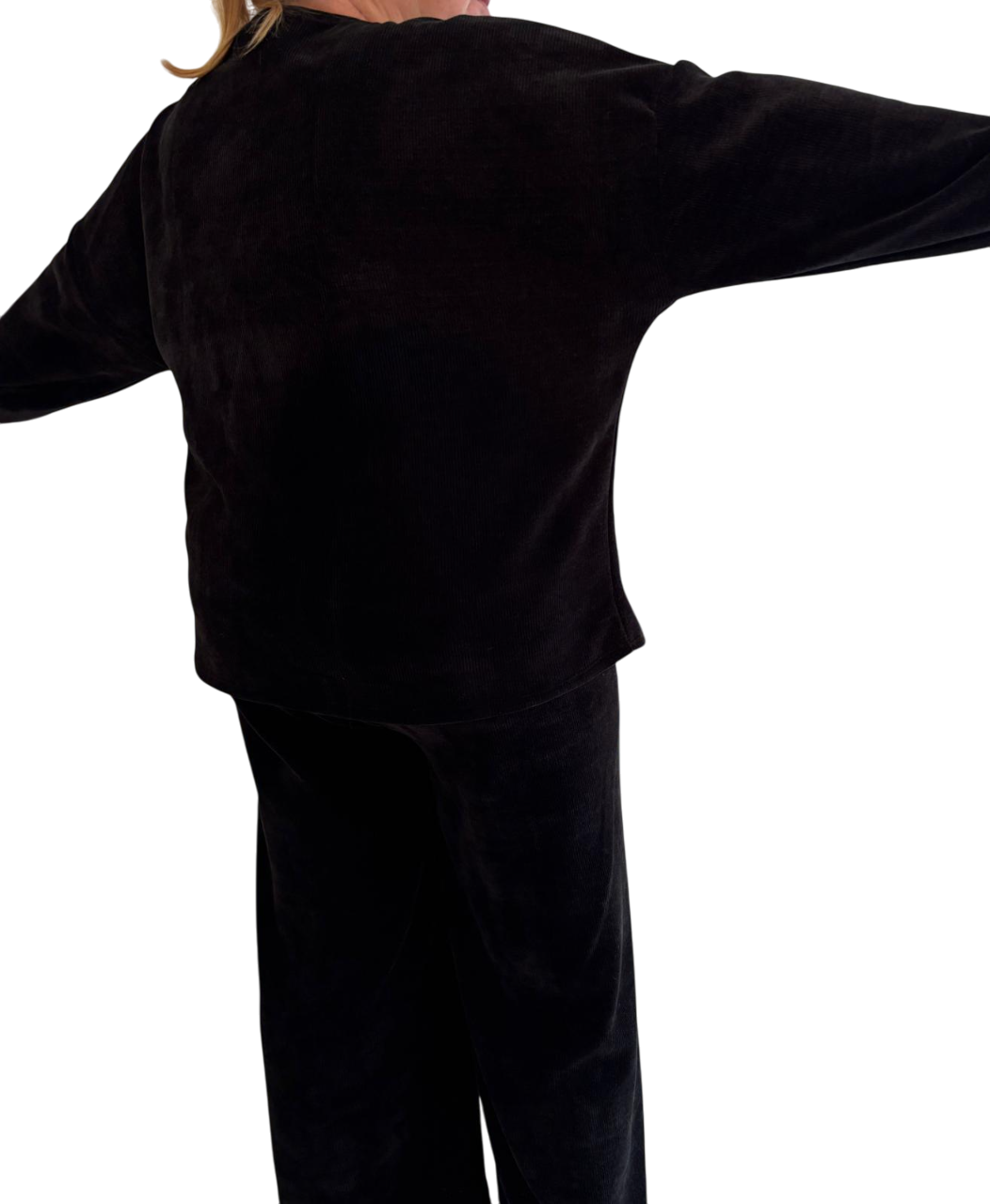 Anzug aus Cordimitat-Strick