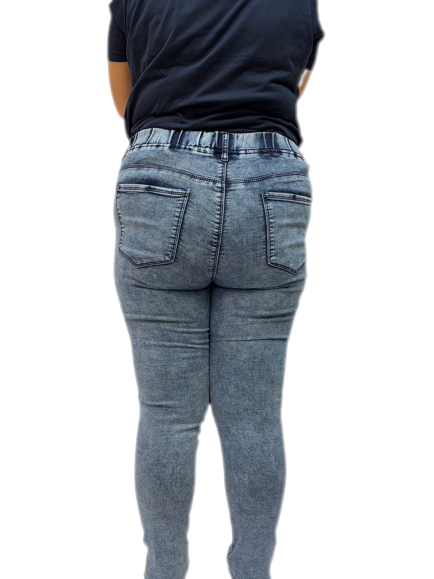Jeans Curvy Oversize Donna con Elastico in Vita Taglie comode