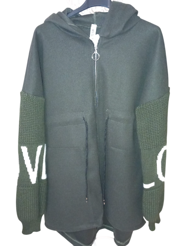 Übergroße Winter-Sweatshirt-Strickjacke für Damen