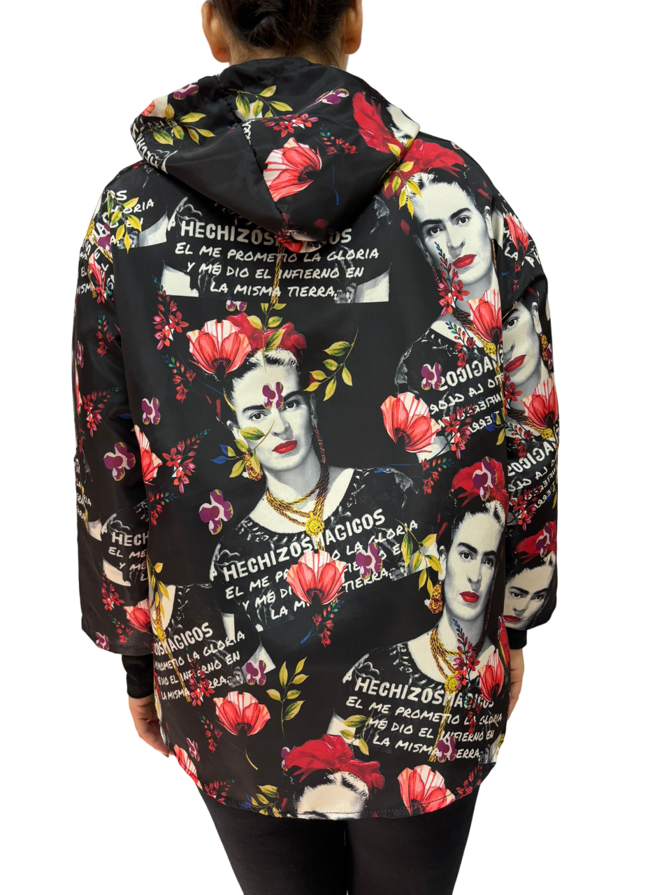 Giubbino antivento multicolore con stampa