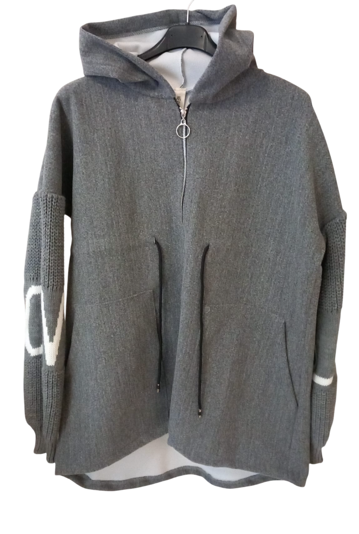 Übergroße Winter-Sweatshirt-Strickjacke für Damen