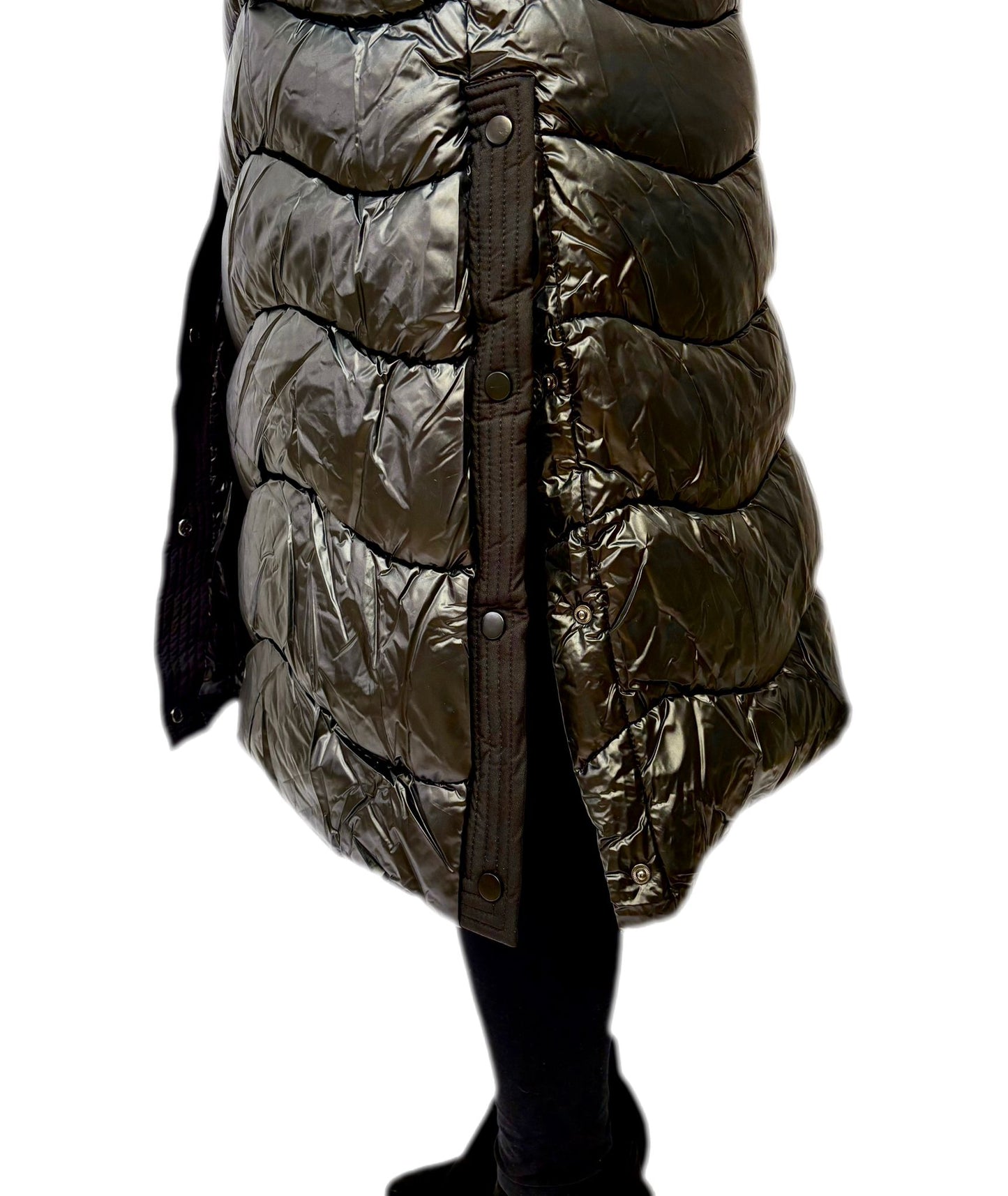 Cappotto donna elegante con cintura e pelliccia sintetica