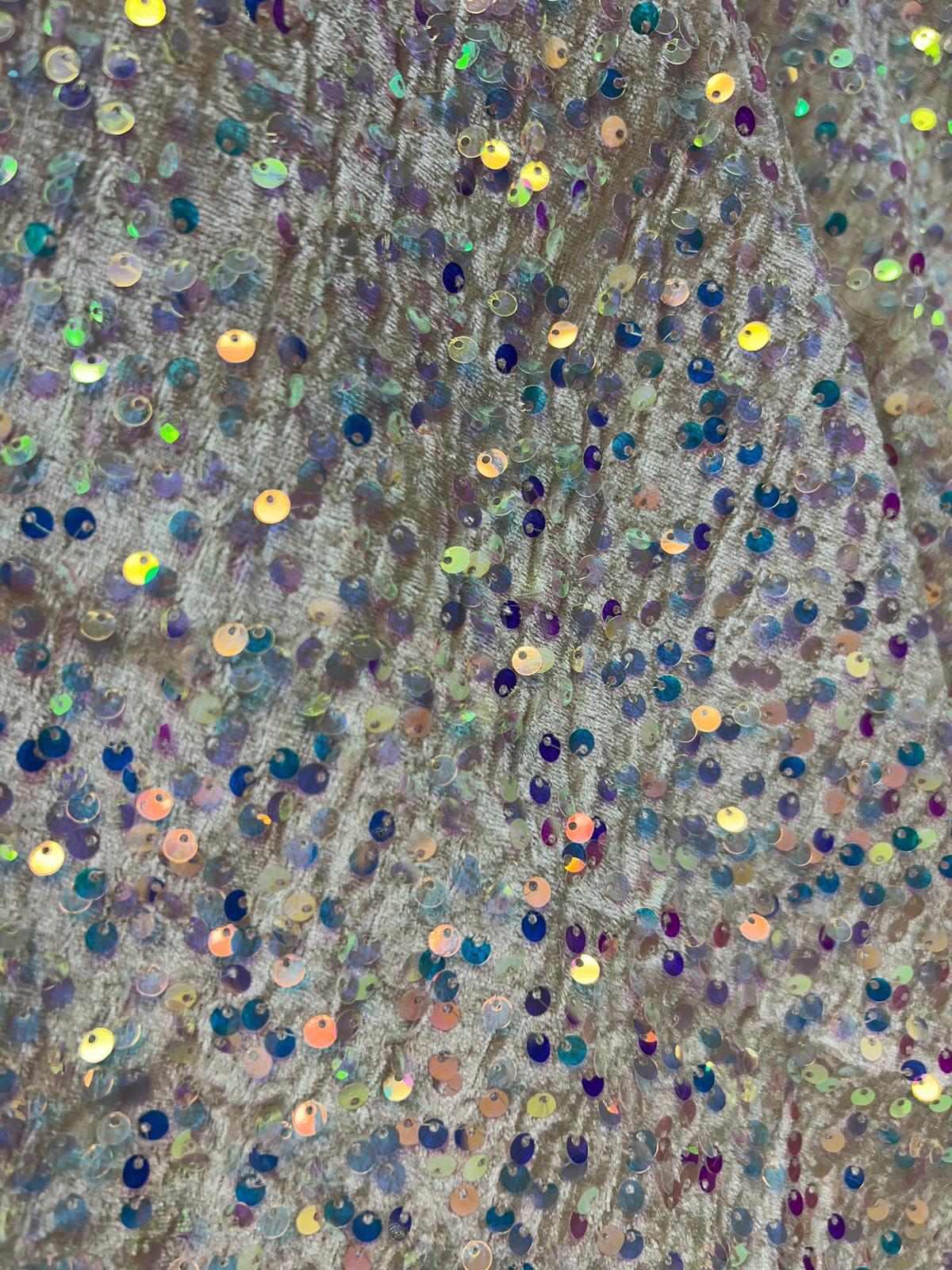 Cappotto mantoux giaccone tessuto a maglia con paillettes rifinito con pelliccia sintetica
