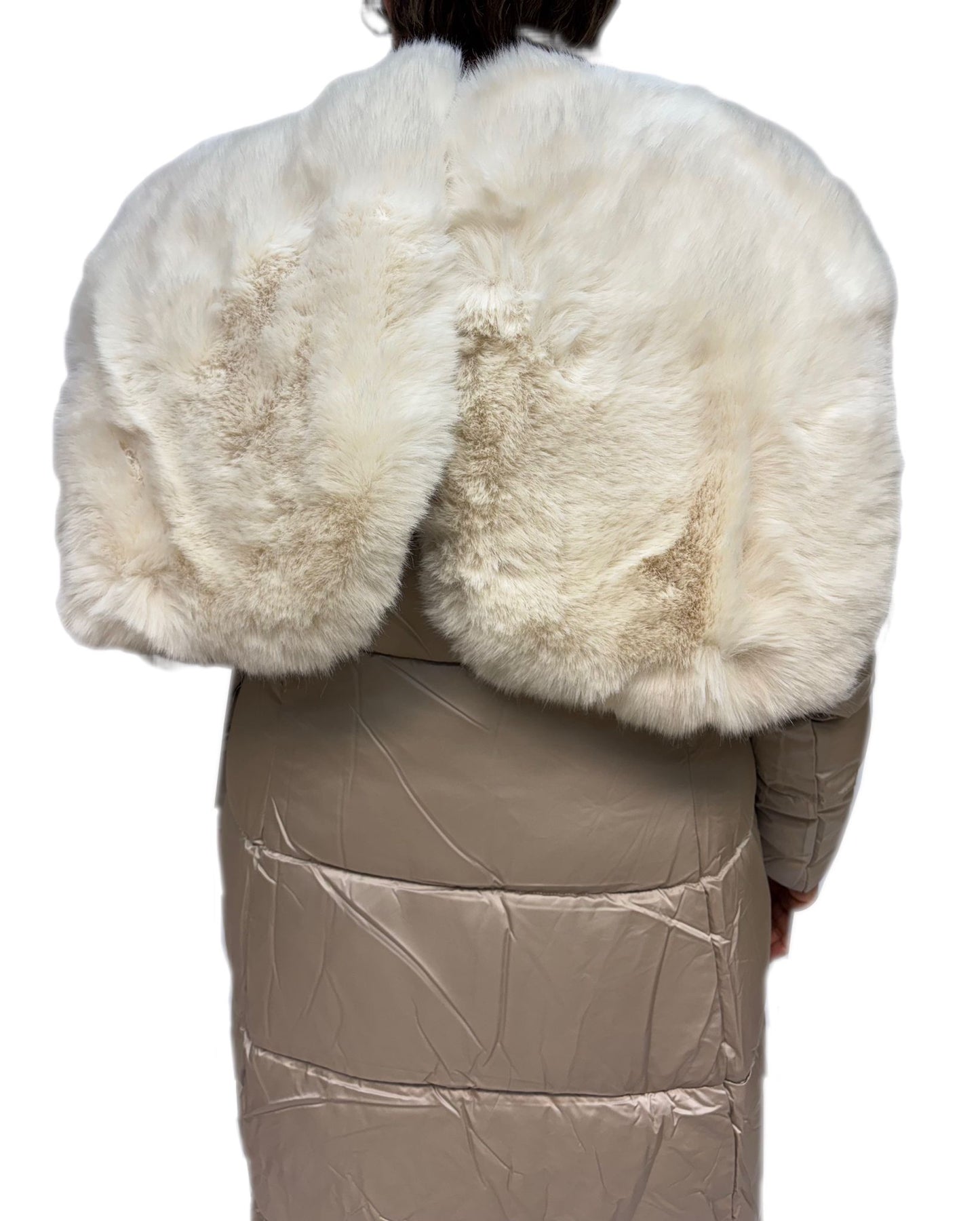 Cappotto trapuntato donna invernale con rifinitura in pelliccia sintetica