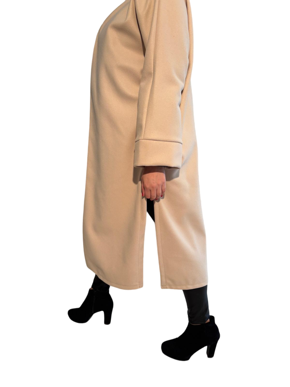 Cappotto soprabito sfoderato con spacchi laterali lungo comodo