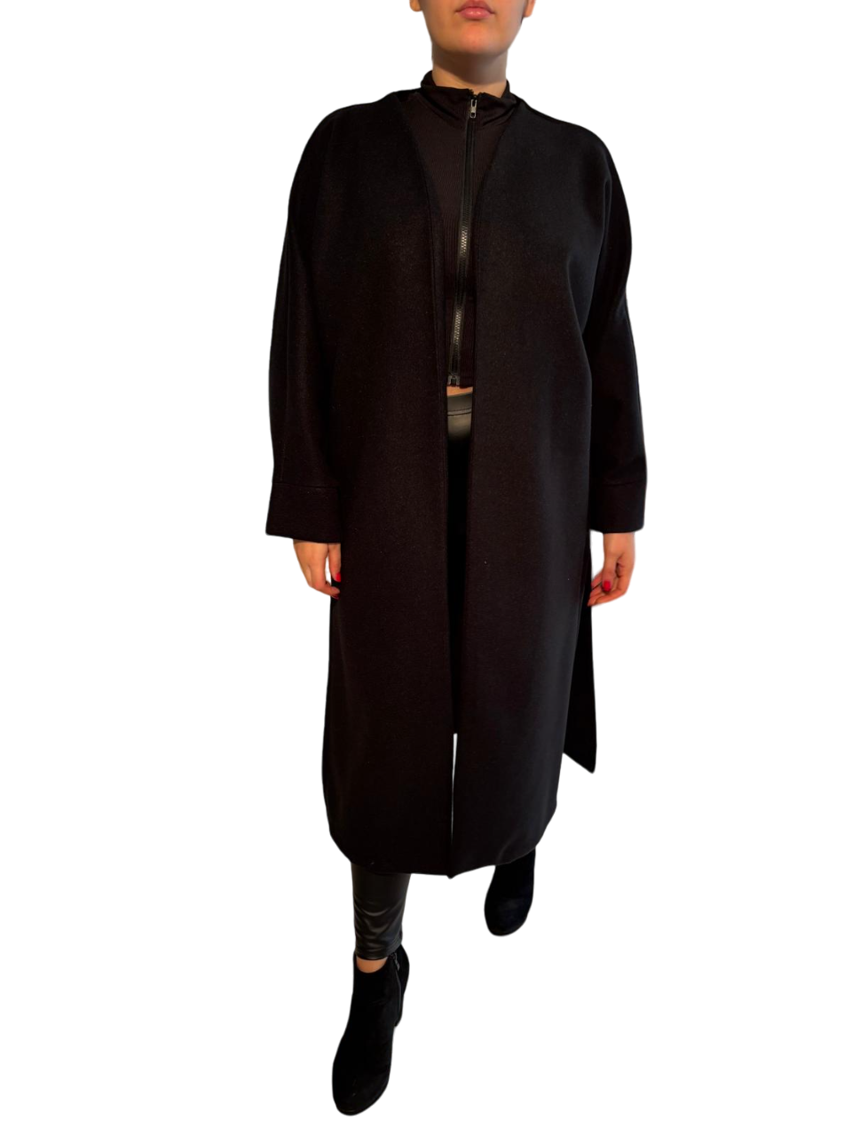Cappotto soprabito sfoderato con spacchi laterali lungo comodo