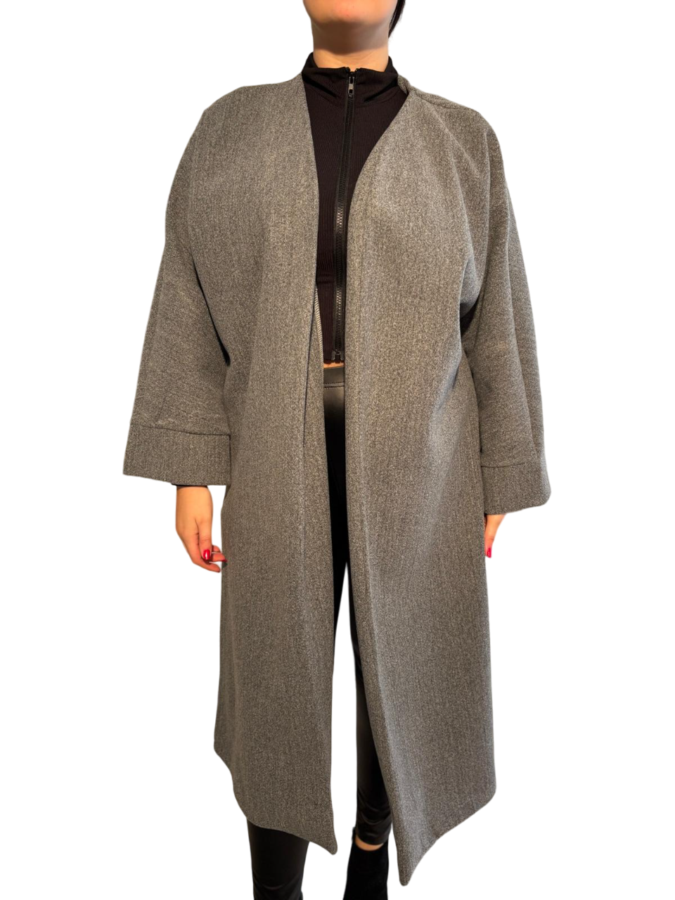 Cappotto soprabito sfoderato con spacchi laterali lungo comodo