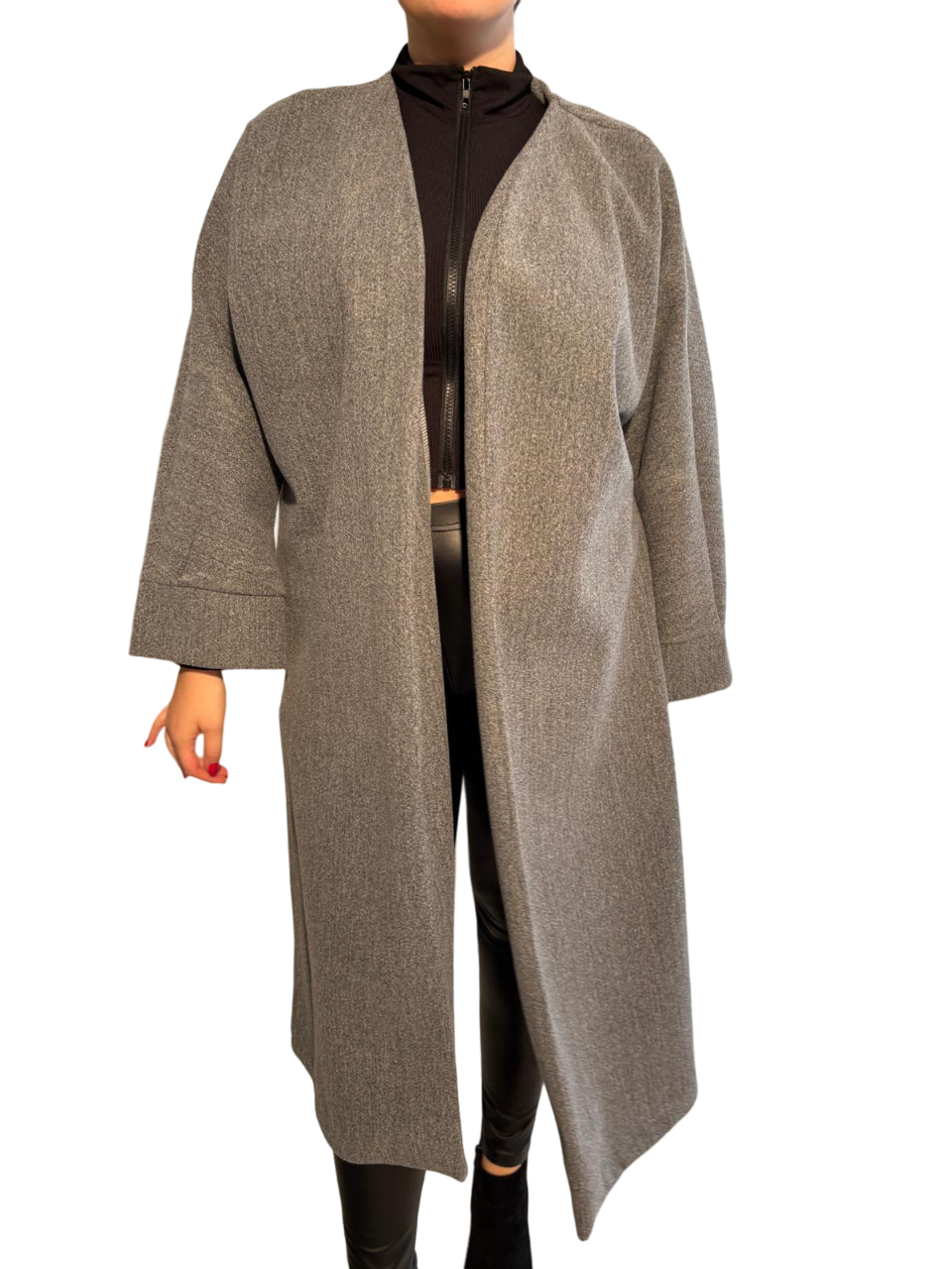 Cappotto soprabito sfoderato con spacchi laterali lungo comodo