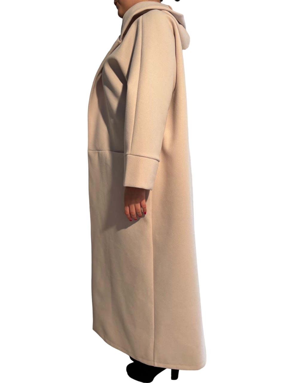 Cappotto soprabito sfoderato con cappuccio lungo comodo