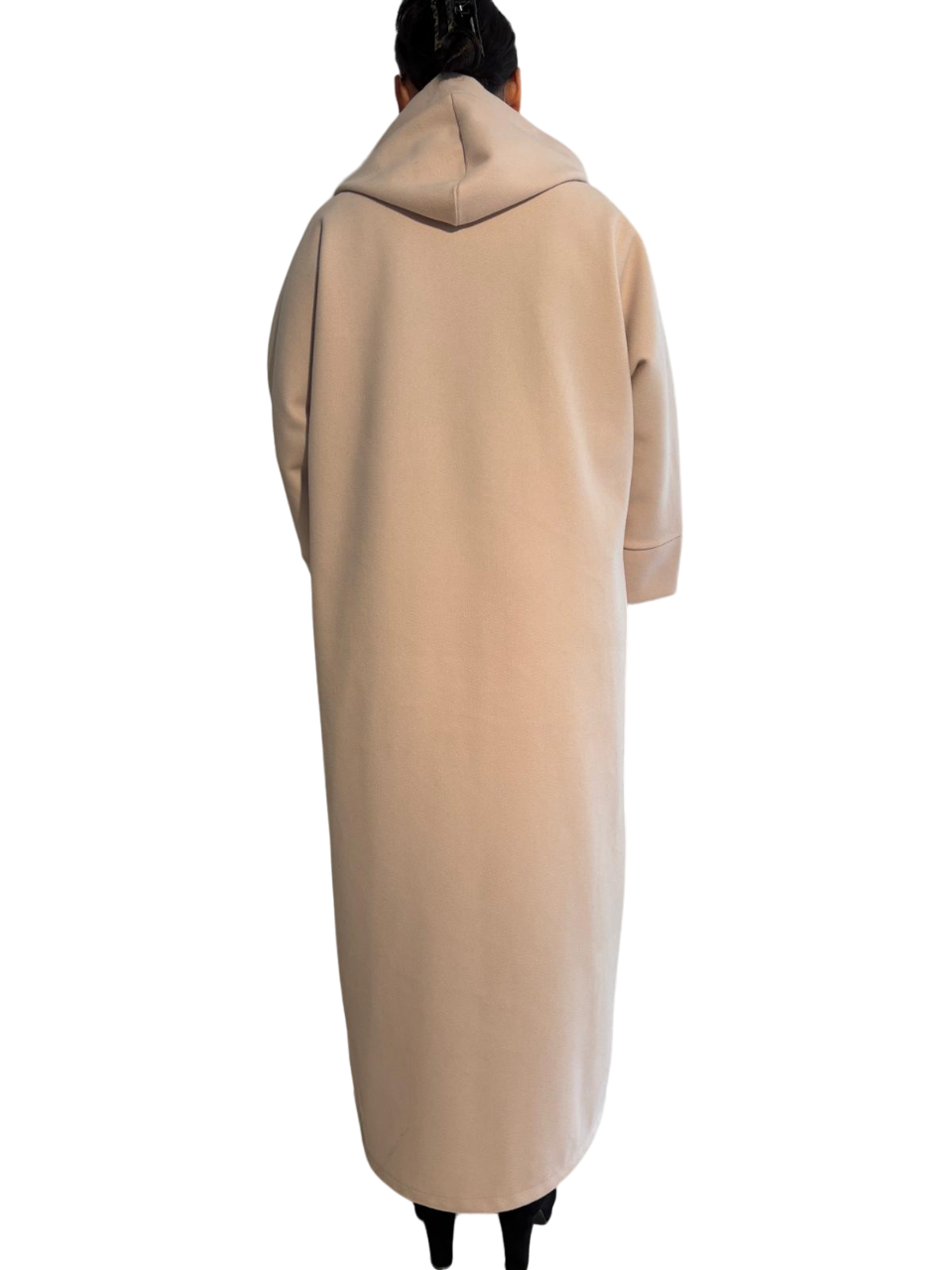 Cappotto soprabito sfoderato con cappuccio lungo comodo