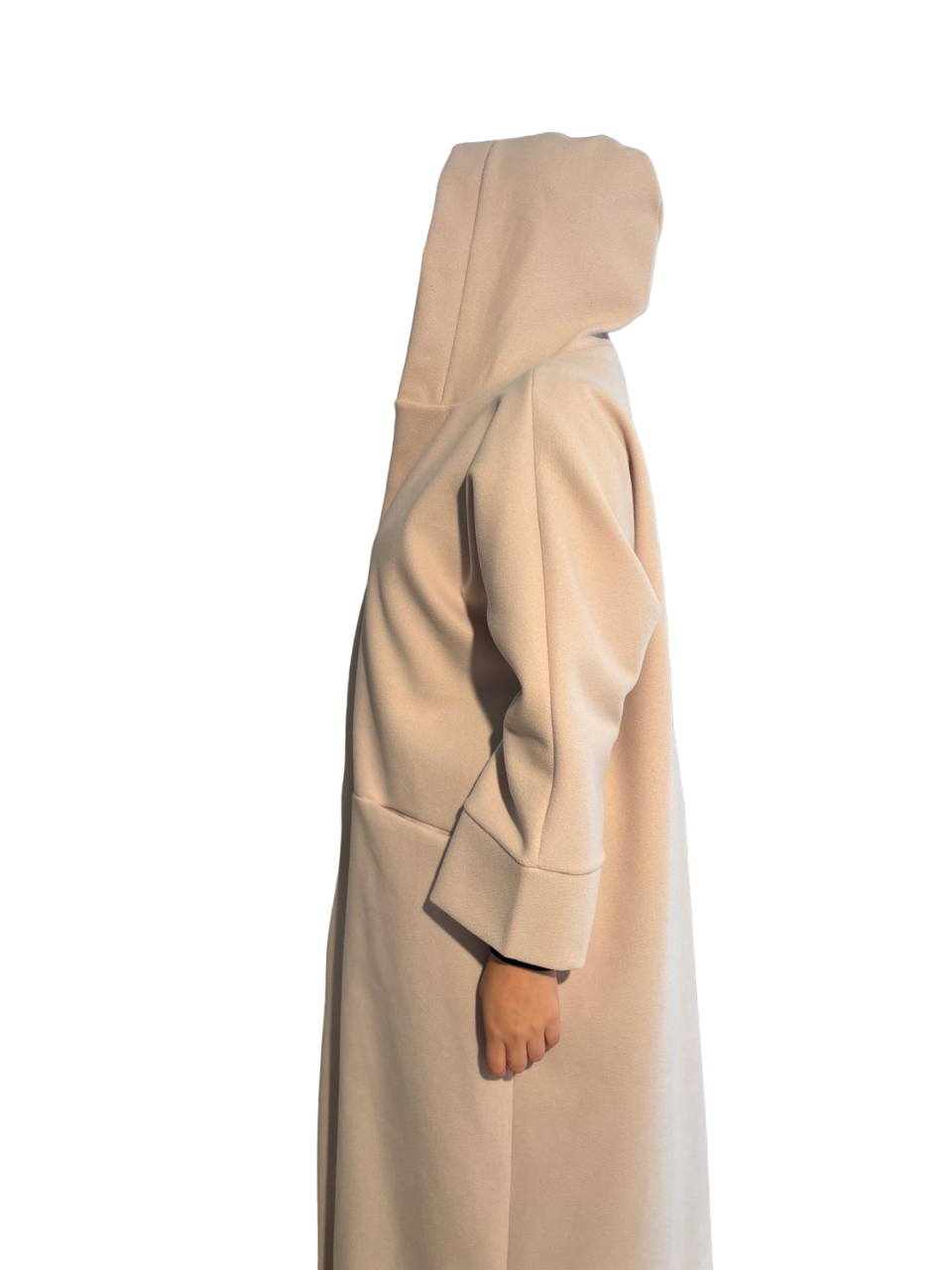Cappotto soprabito sfoderato con cappuccio lungo comodo