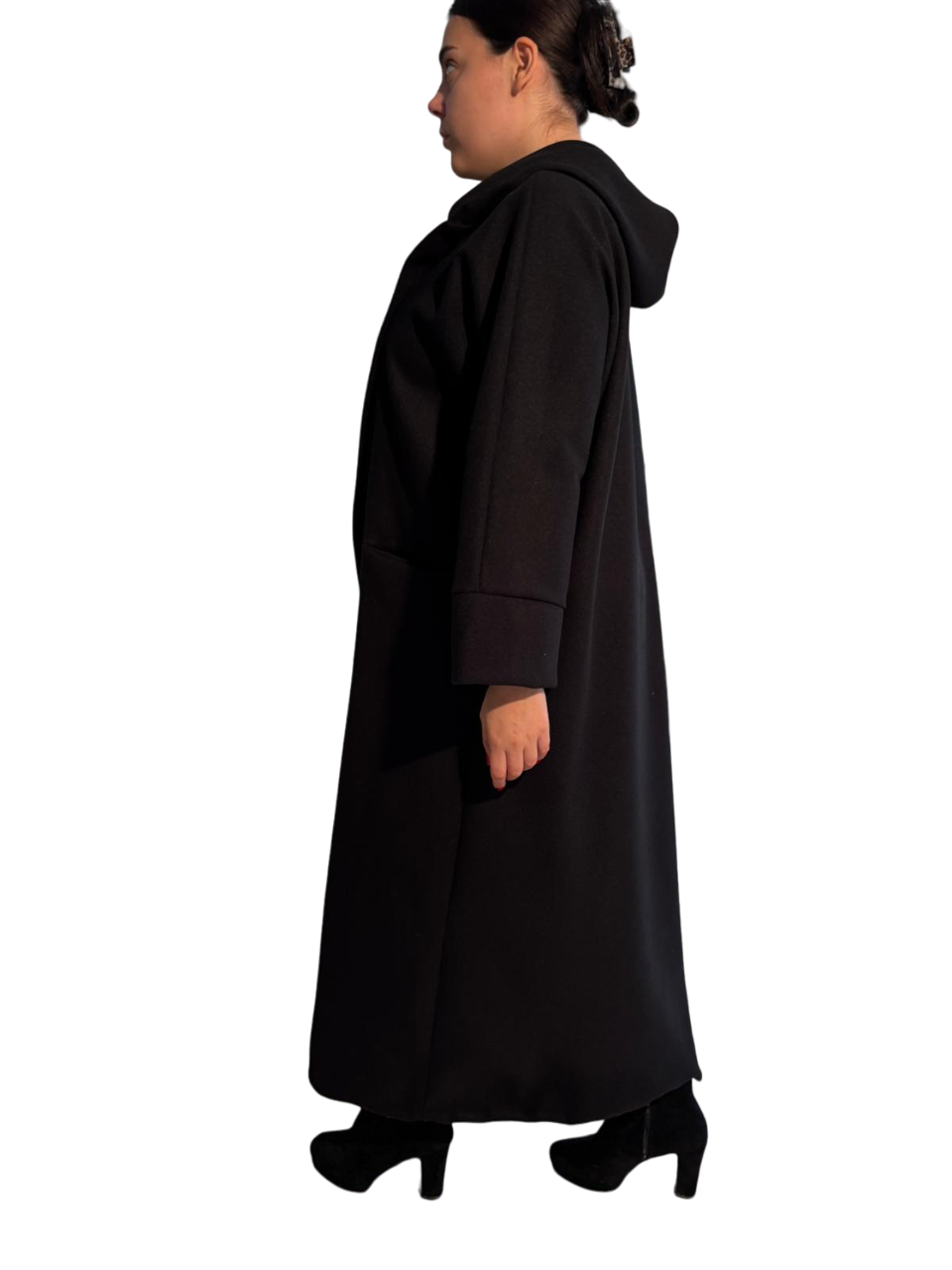 Cappotto soprabito sfoderato con cappuccio lungo comodo