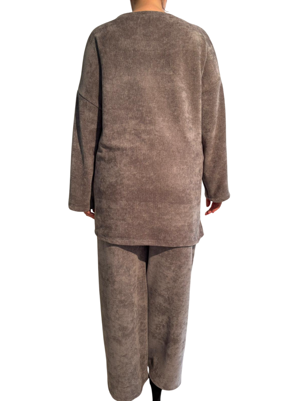 Damen-Hosenset aus gestricktem Cordimitat