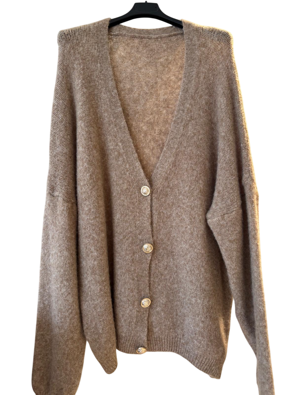 Übergroße Strickjacke mit Knöpfen