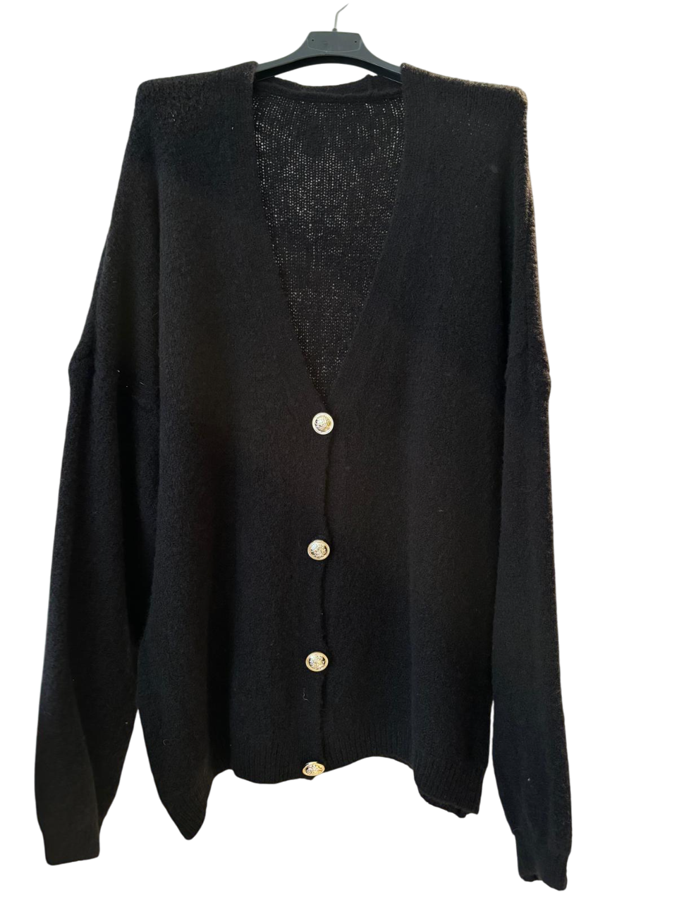 Übergroße Strickjacke mit Knöpfen