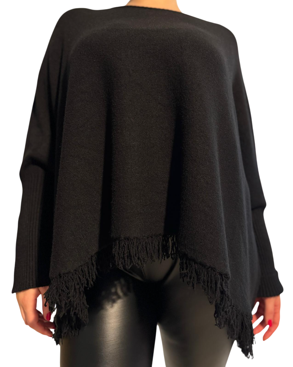 Übergroßer Pullover mit Fransen