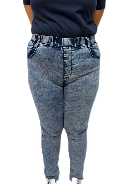 Jeans Curvy Oversize Donna con Elastico in Vita Taglie comode