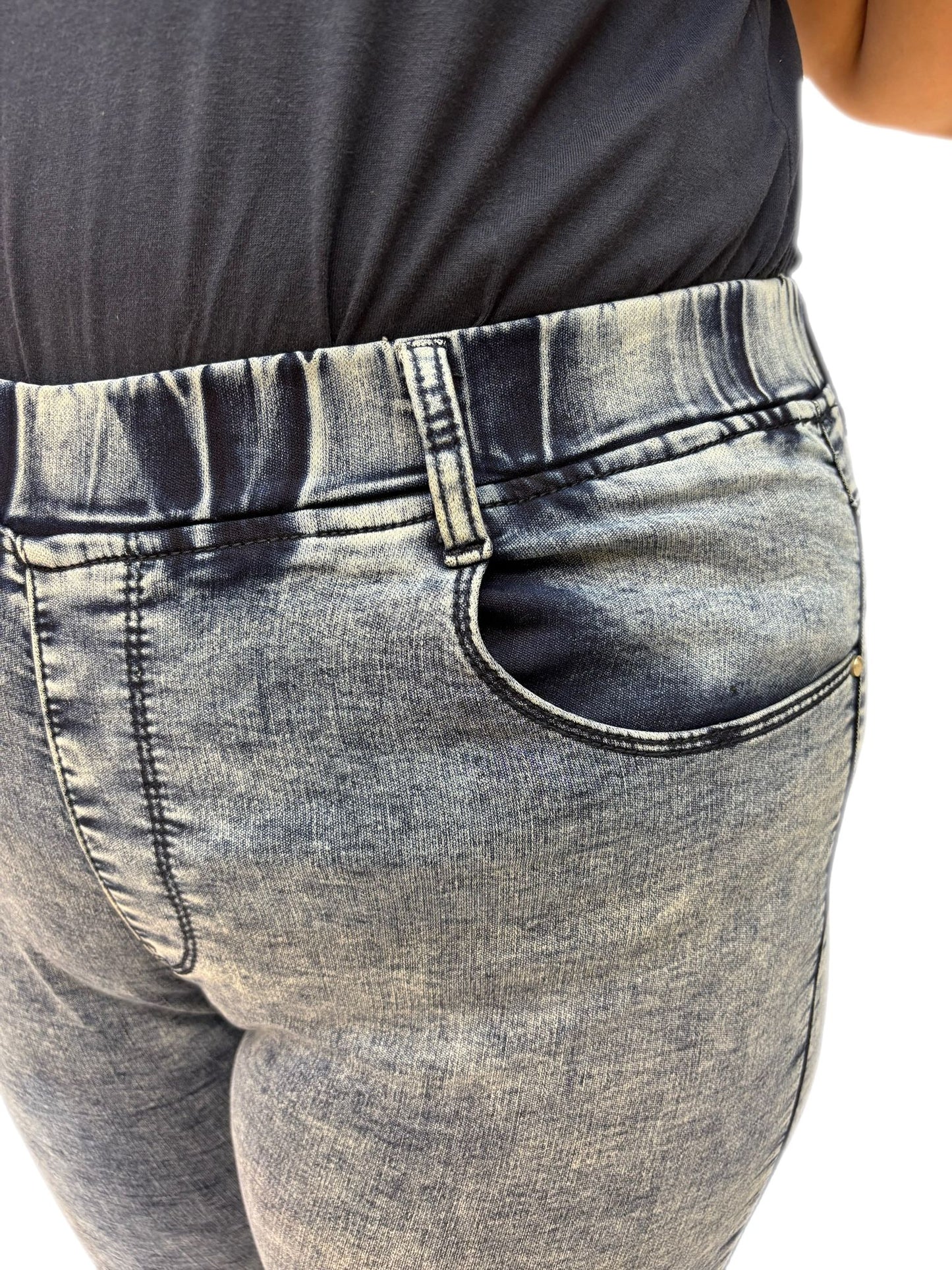 Jeans Curvy Oversize Donna con Elastico in Vita Taglie comode