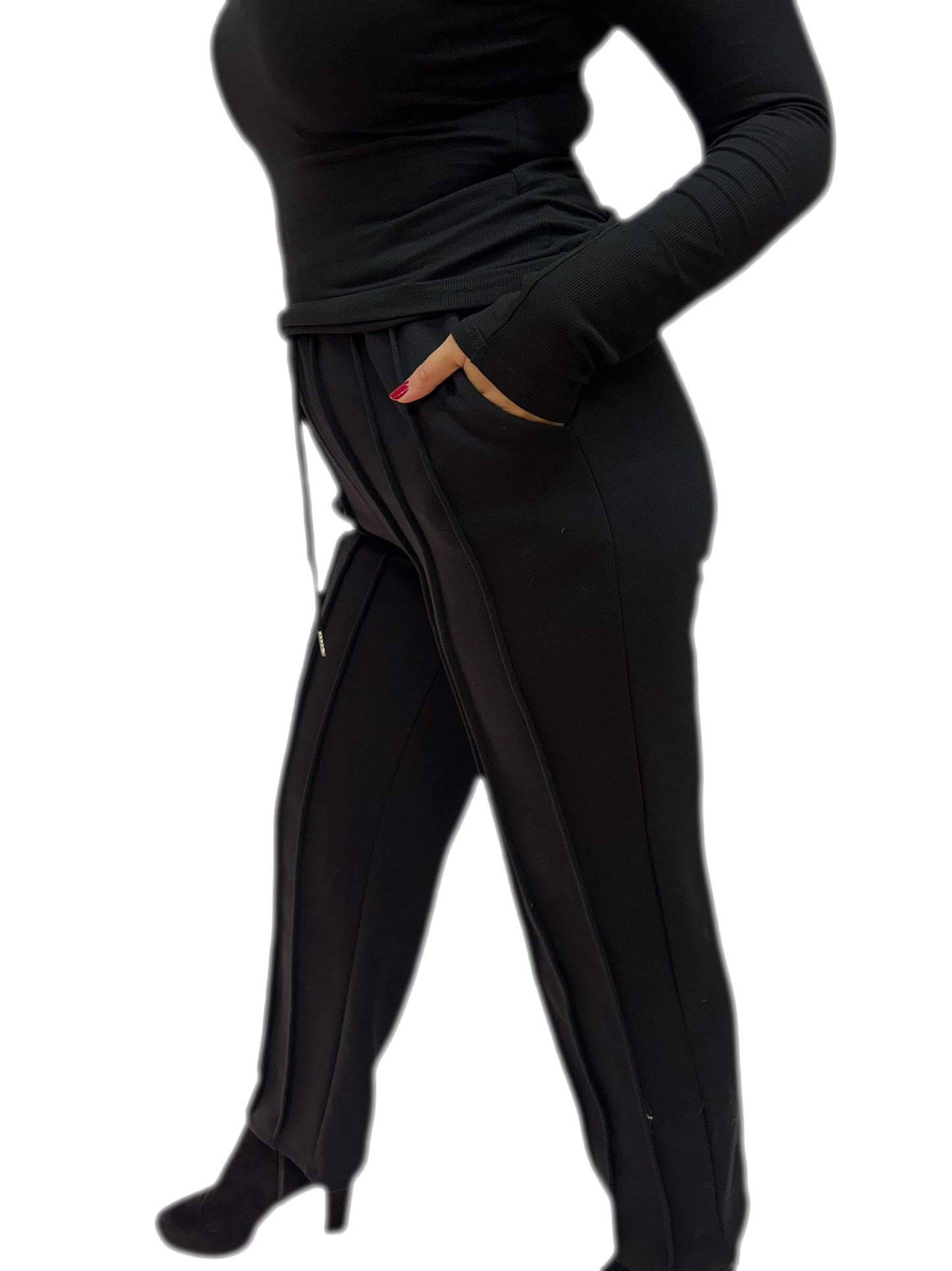 Pantaloni da jogging sportivi a righe a gamba larga oversize