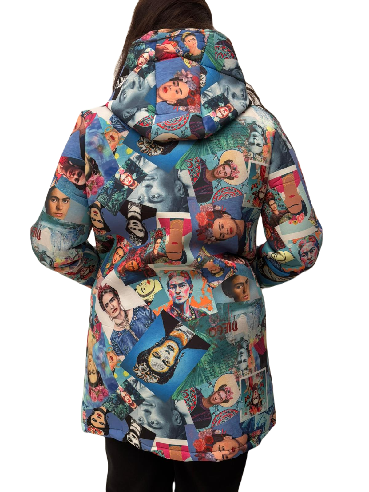 Cappotto donna invernale stampato multicolor