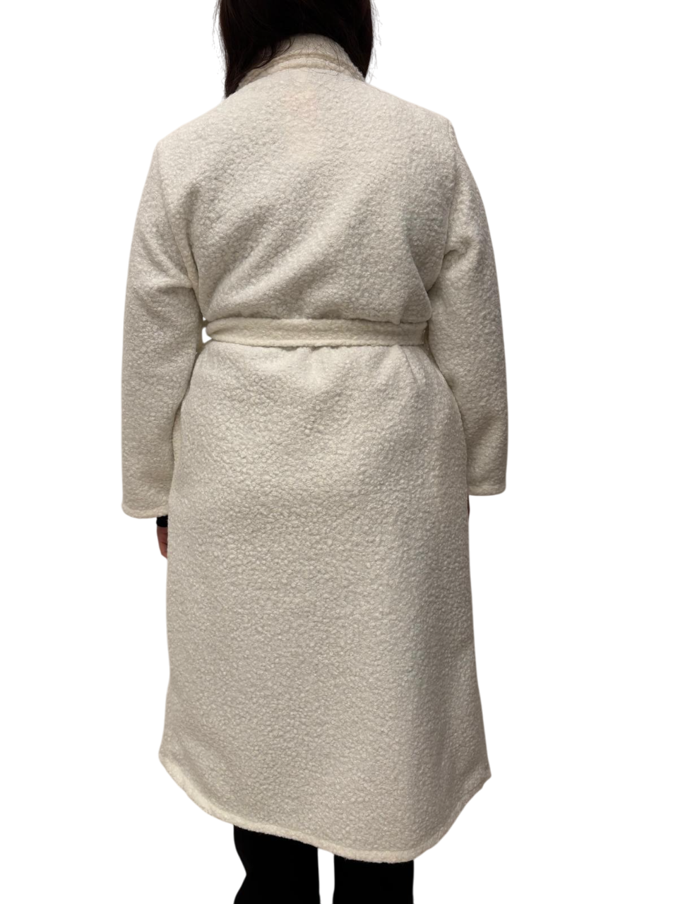 Cappotto donna invernale effetto riccio a maniche lunghe