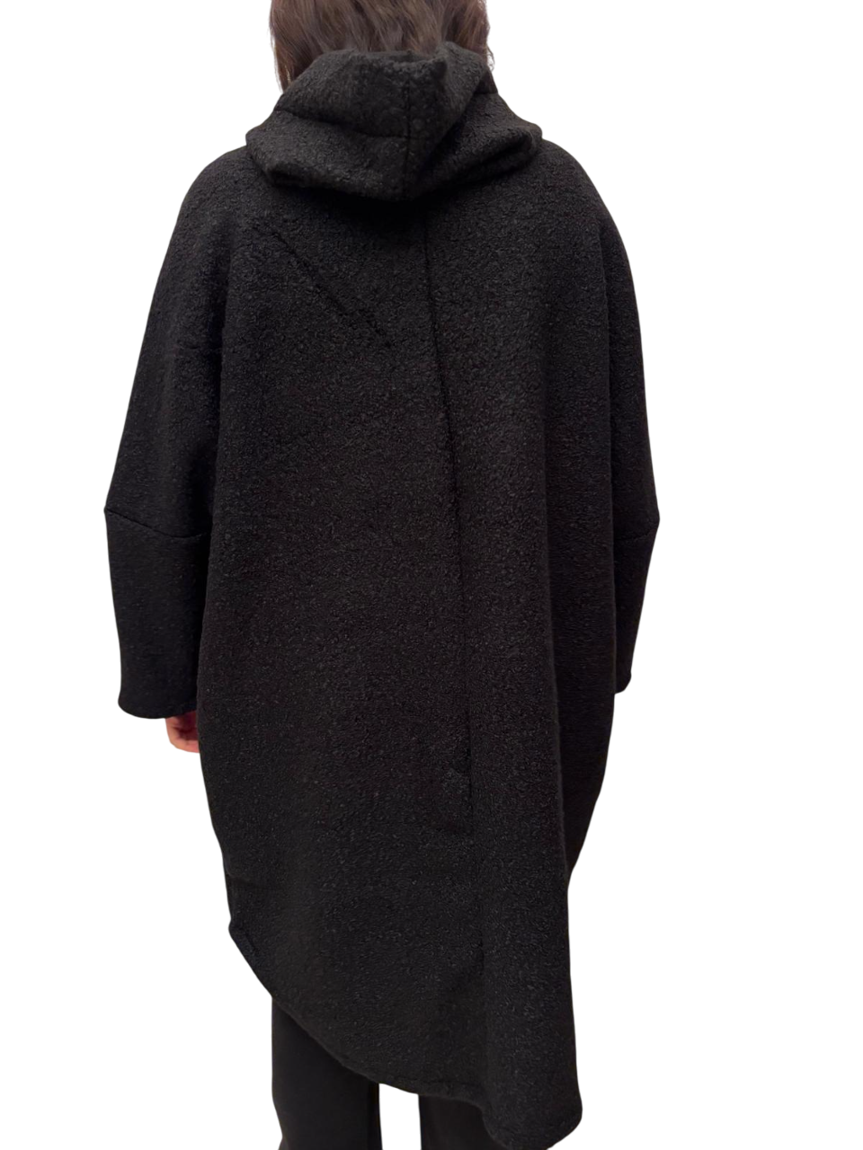 Cappotto ballon effetto riccio a maniche lunghe