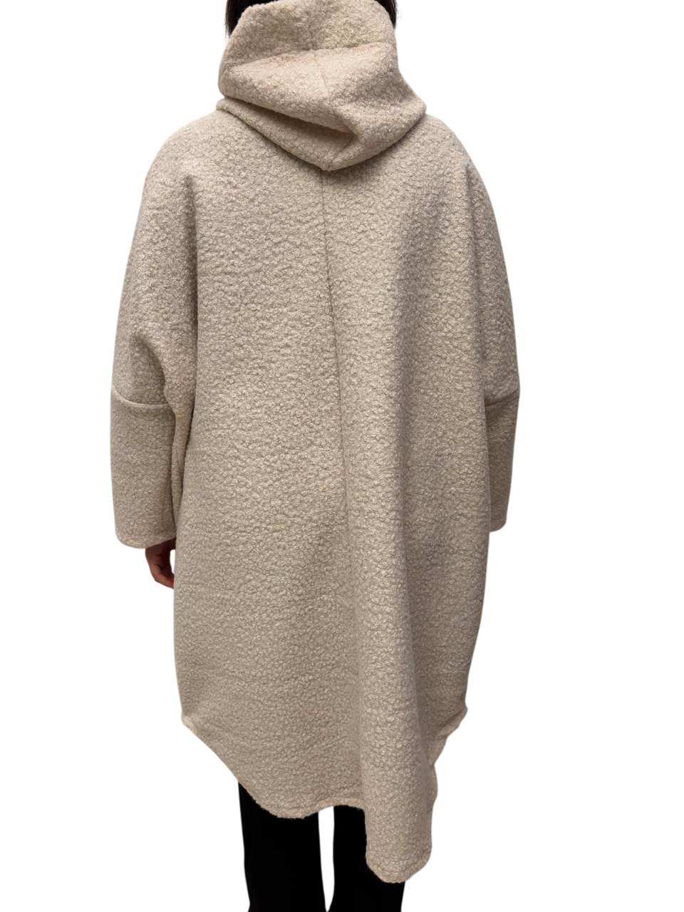 Cappotto ballon effetto riccio a maniche lunghe