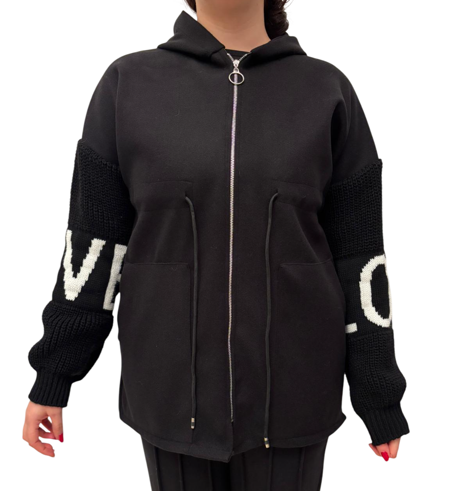 Übergroße Winter-Sweatshirt-Strickjacke für Damen