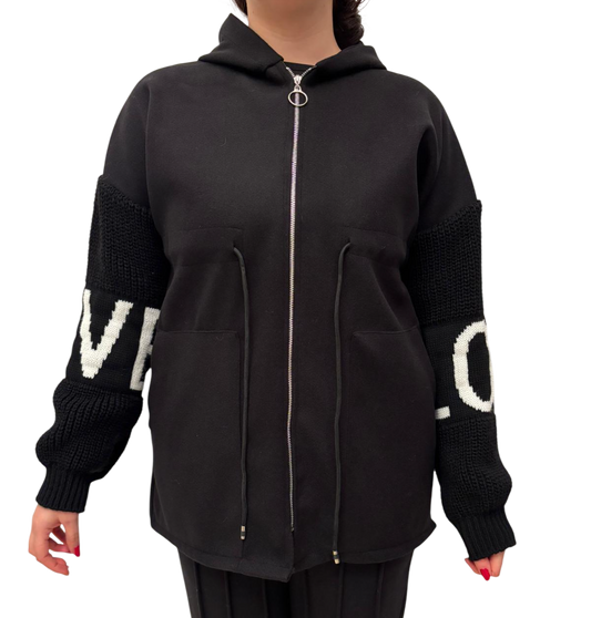 Übergroße Winter-Sweatshirt-Strickjacke für Damen