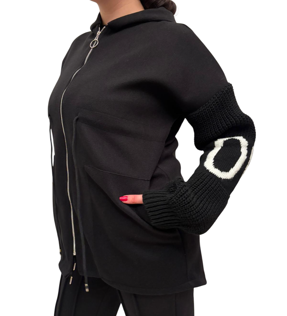 Übergroße Winter-Sweatshirt-Strickjacke für Damen