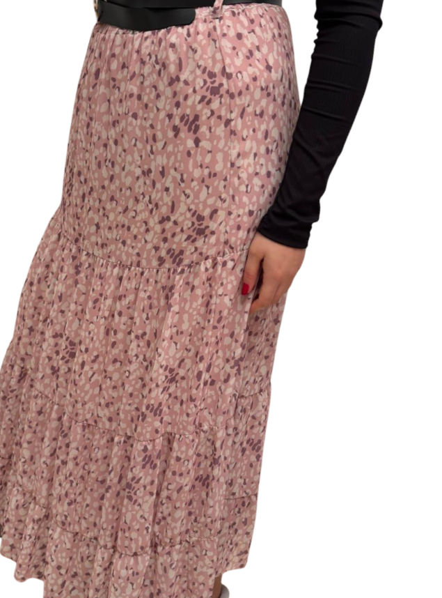 Maxi gonna a vita elastica con cintura