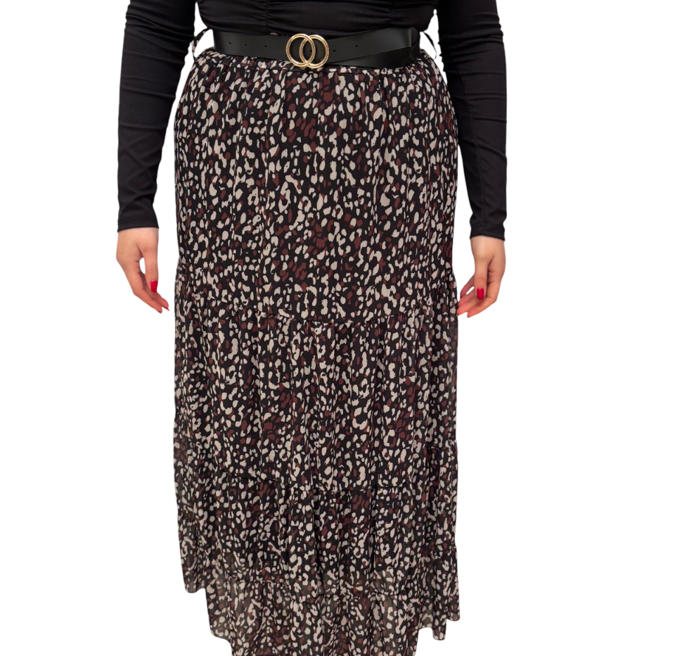 Maxi gonna a vita elastica con cintura