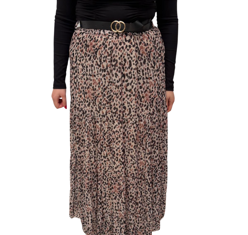 Maxi gonna a vita elastica con cintura