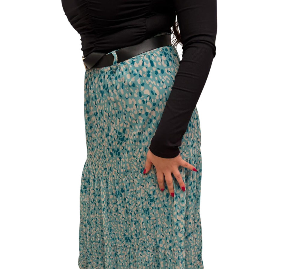 Maxi gonna a vita elastica con cintura