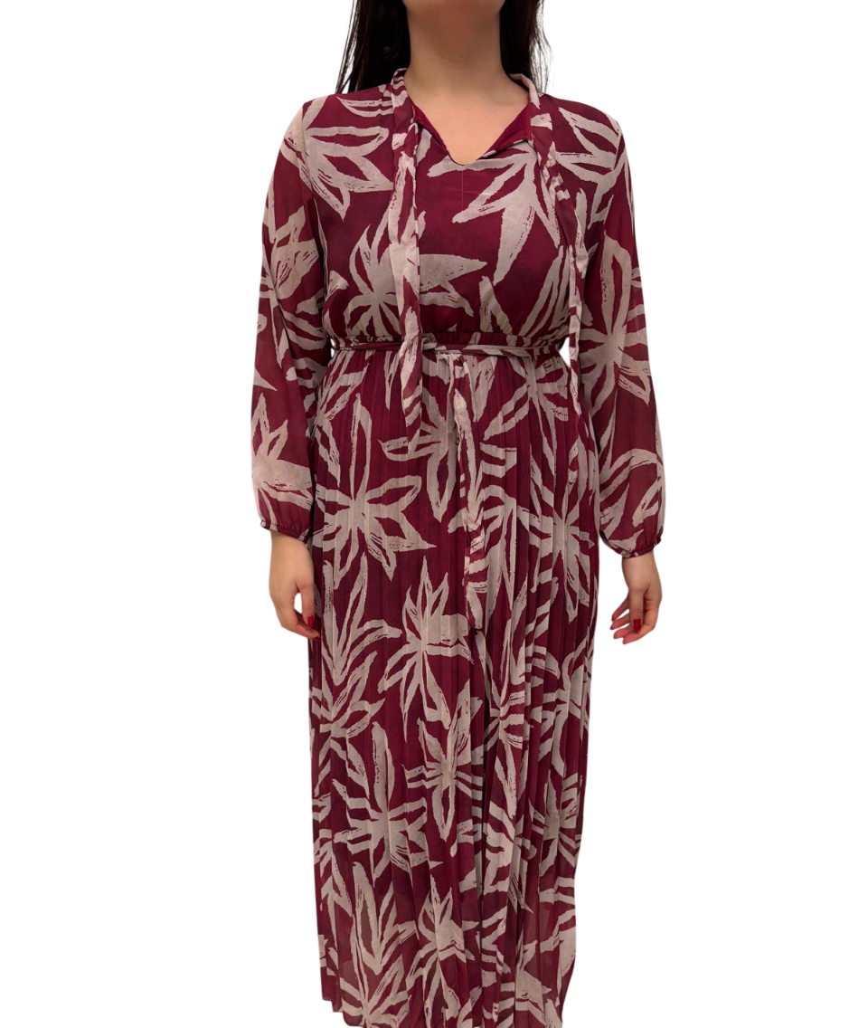 Abito lungo con Maniche Lunghe e con Scollo a V