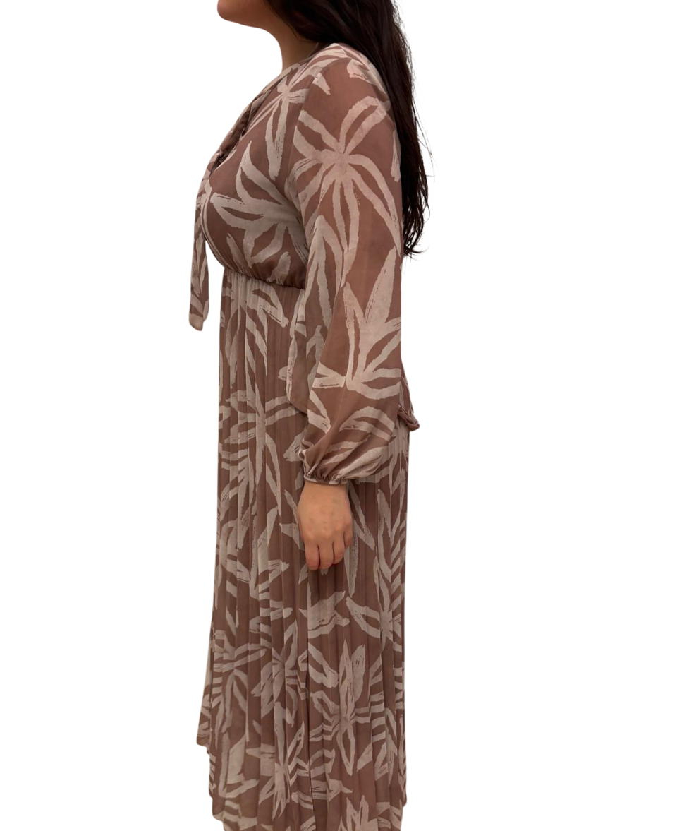 Abito lungo con Maniche Lunghe e con Scollo a V