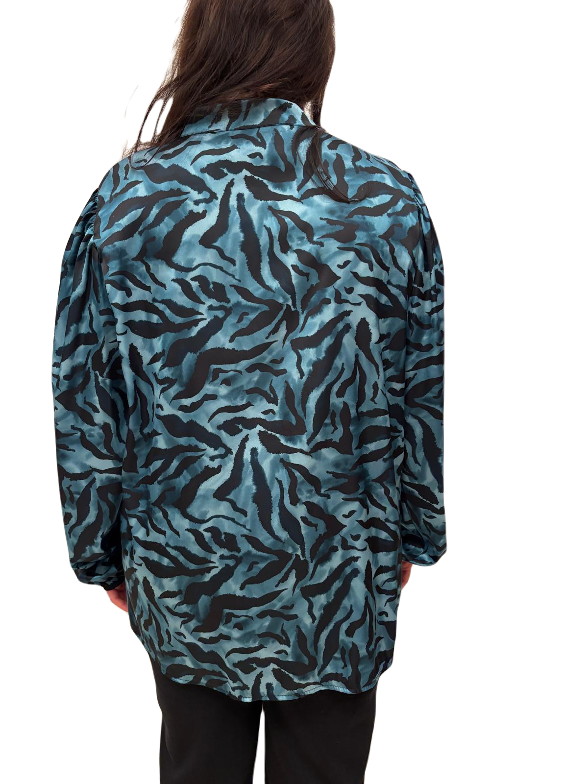 Camicia in raso con stampa zebrata