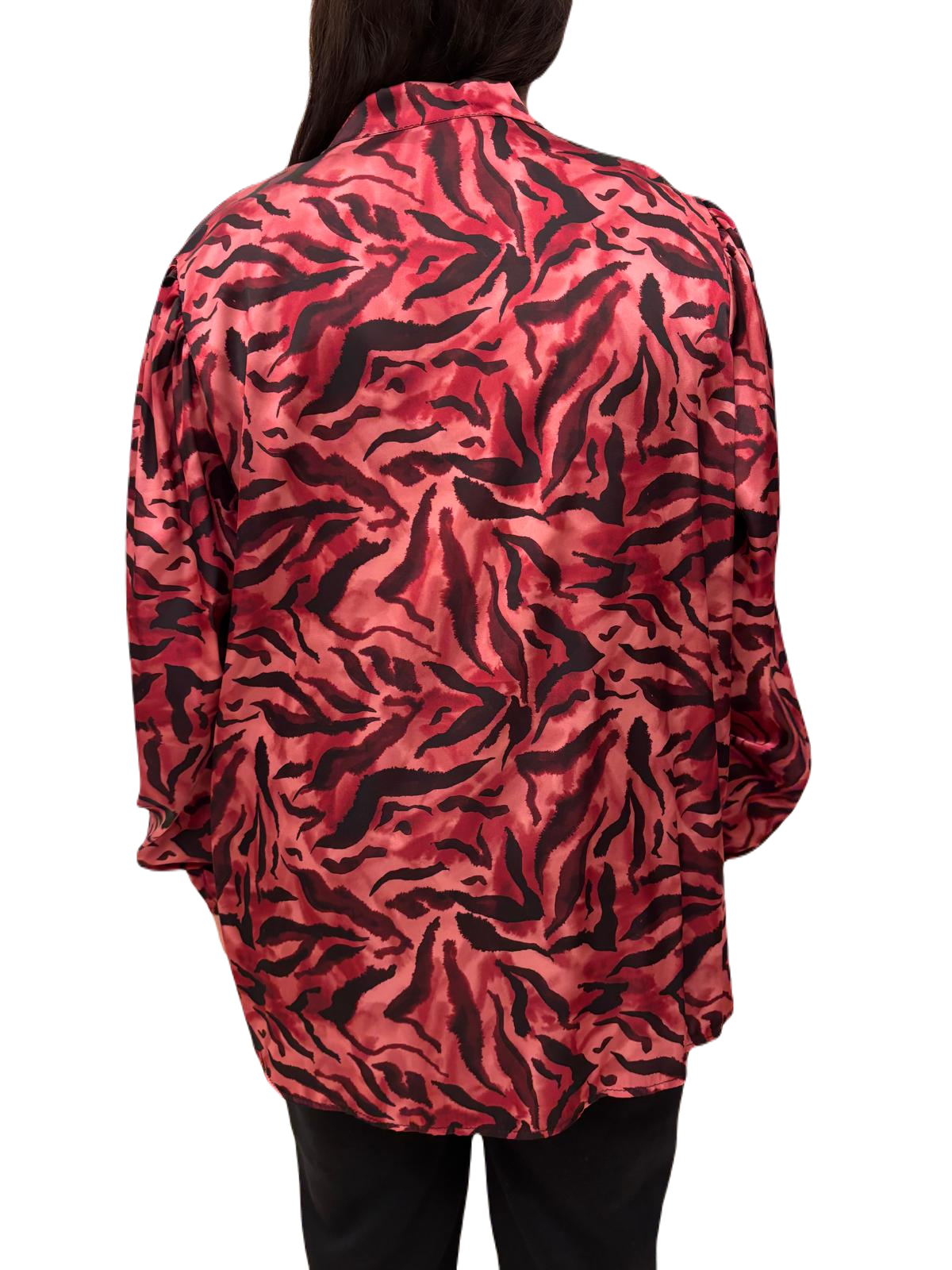 Camicia in raso con stampa zebrata