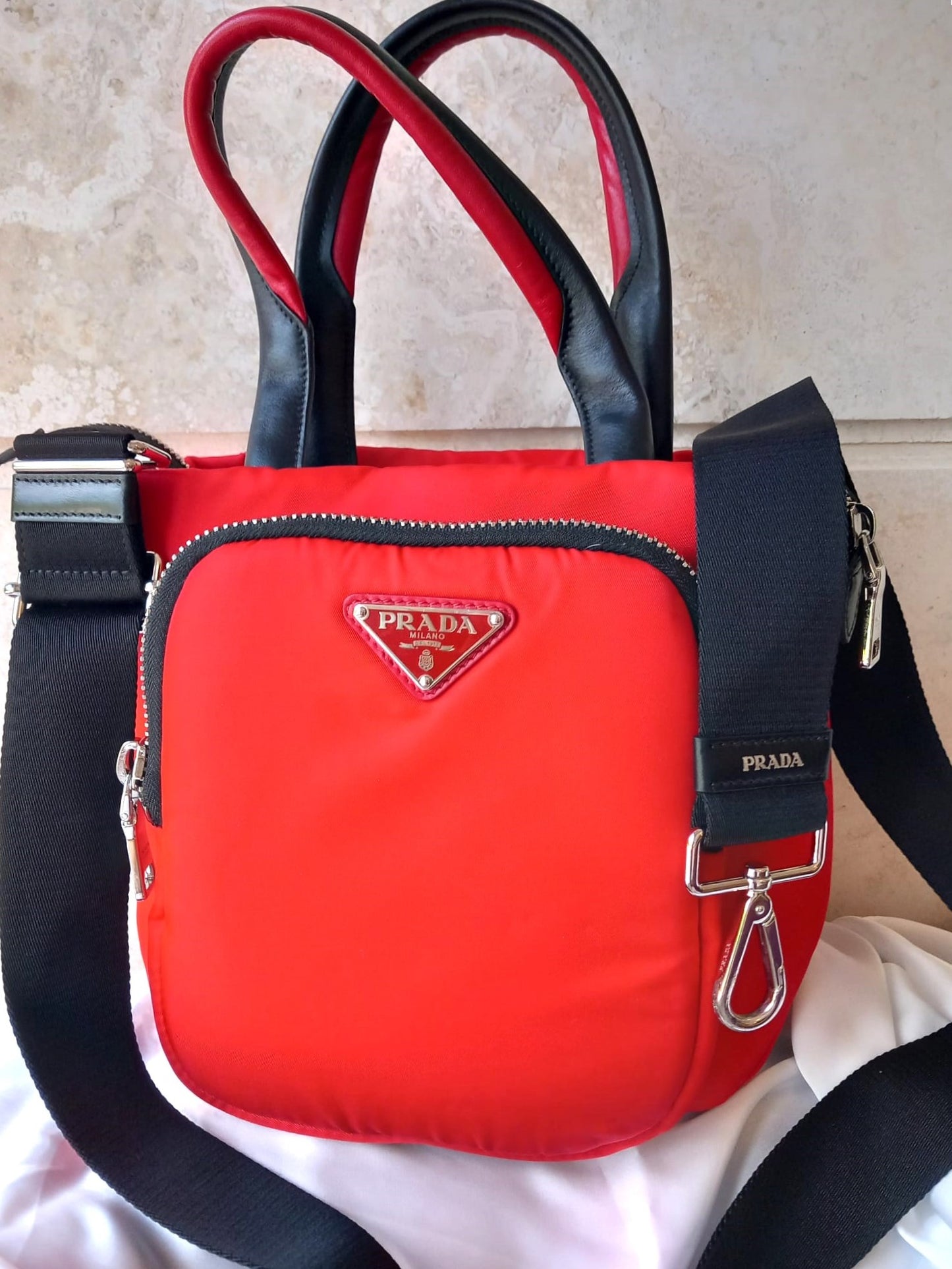 Prada Borsa Tessuto Cargo in nylon e pelle