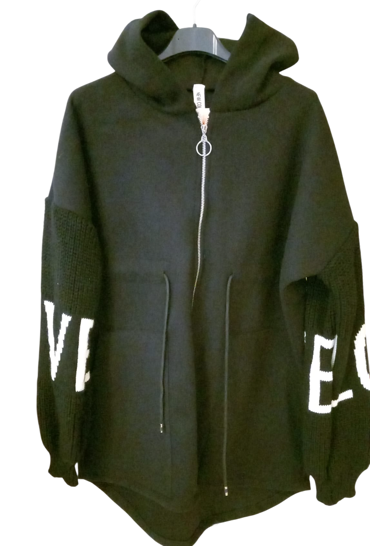 Übergroße Winter-Sweatshirt-Strickjacke für Damen