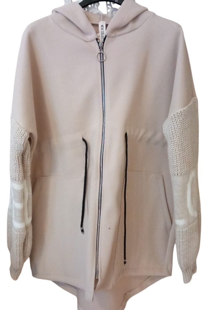 Übergroße Winter-Sweatshirt-Strickjacke für Damen