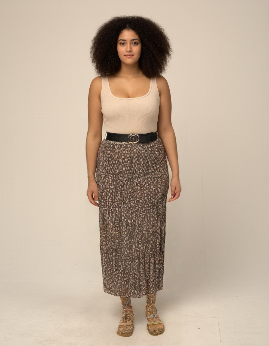 Maxi gonna a vita elastica con cintura