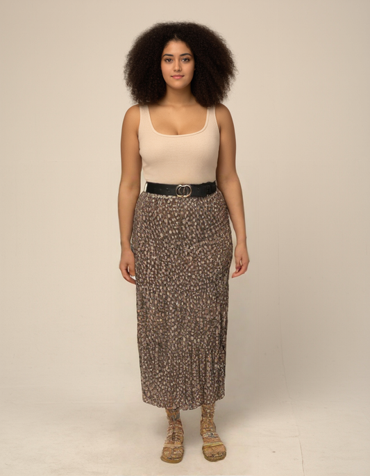 Maxi gonna a vita elastica con cintura