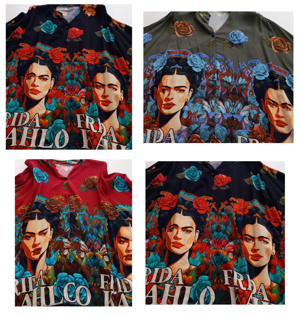 Camicia donna con stampa Frida Kahlo
