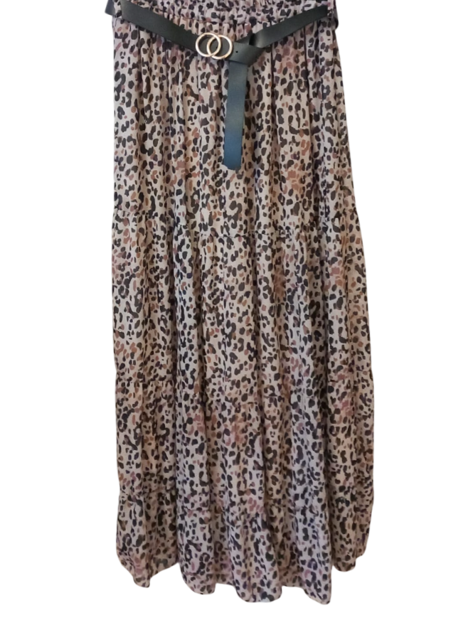 Maxi gonna a vita elastica con cintura