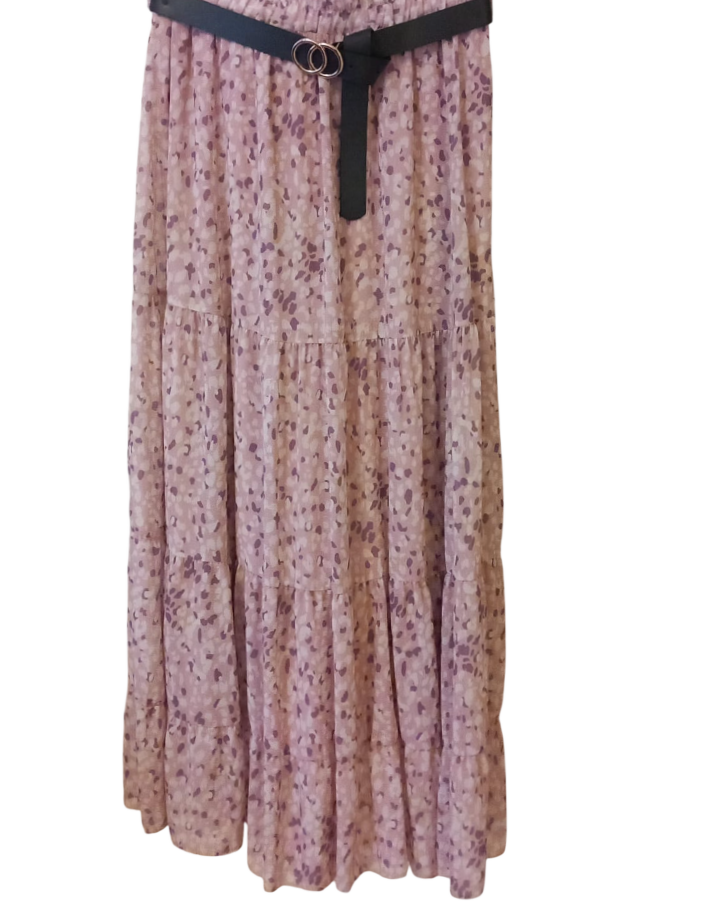 Maxi gonna a vita elastica con cintura